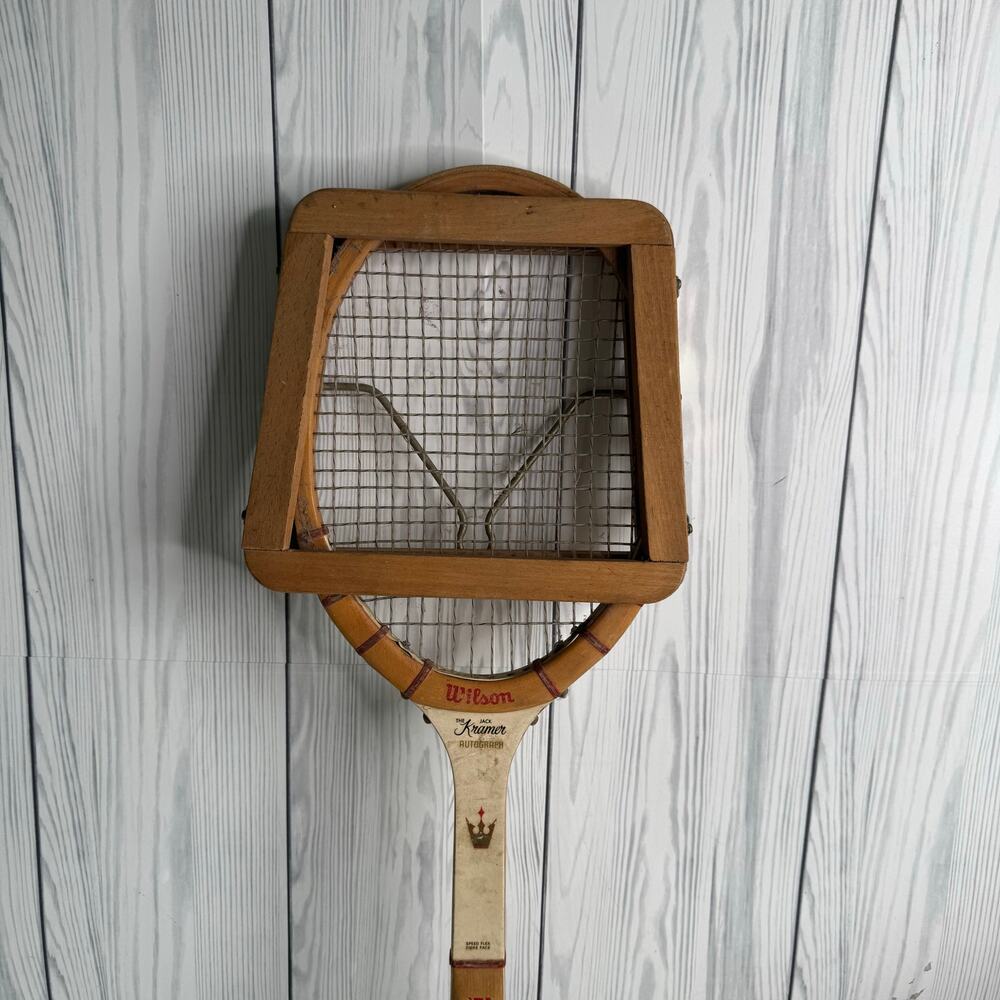 Wilson Jack Kramer Autograph Wooden Tennis Racquet with Wilson Wood Press USA